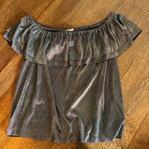 Michael Kors dressy shirt, metallic silver with black undertones. XL, NWT